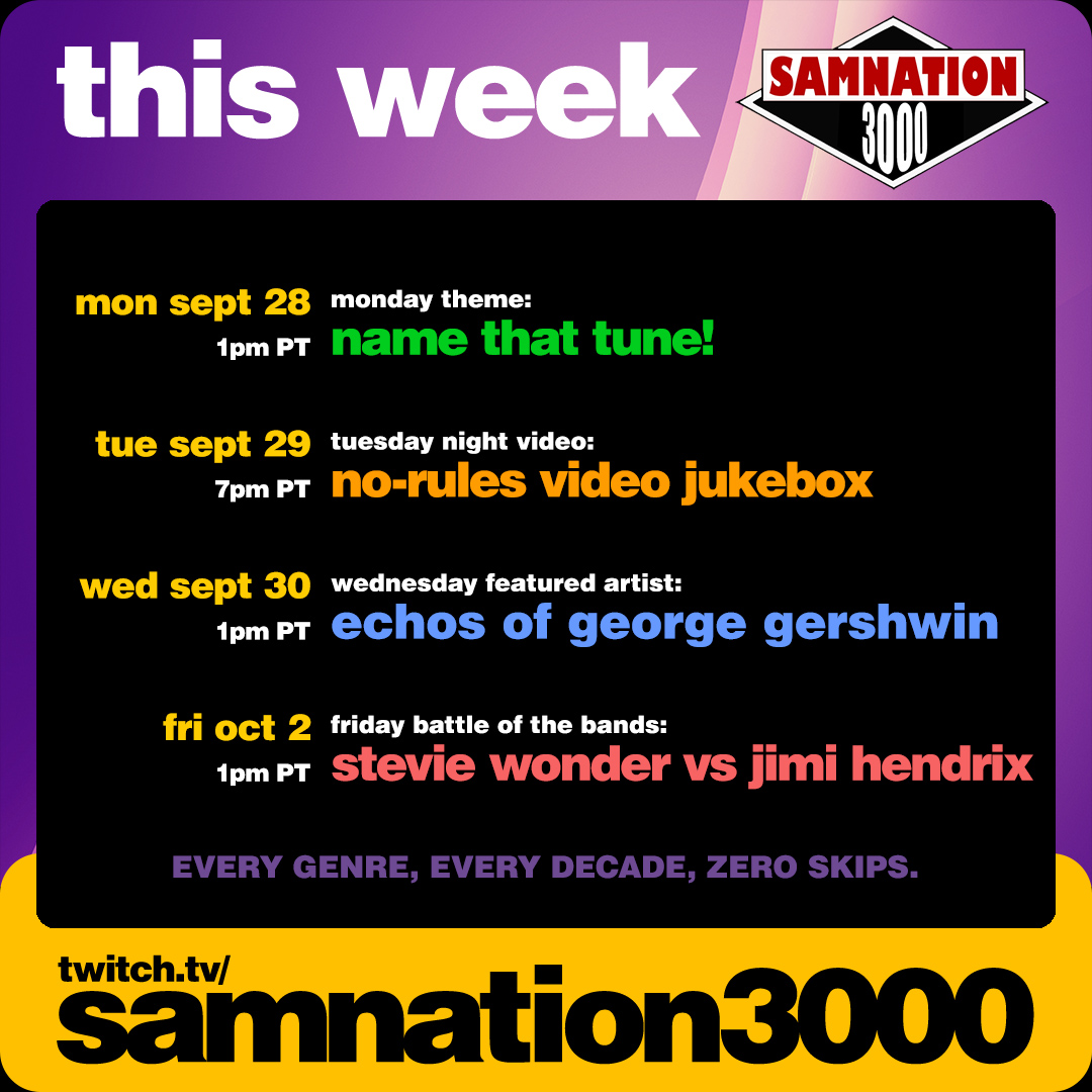 This week's schedule